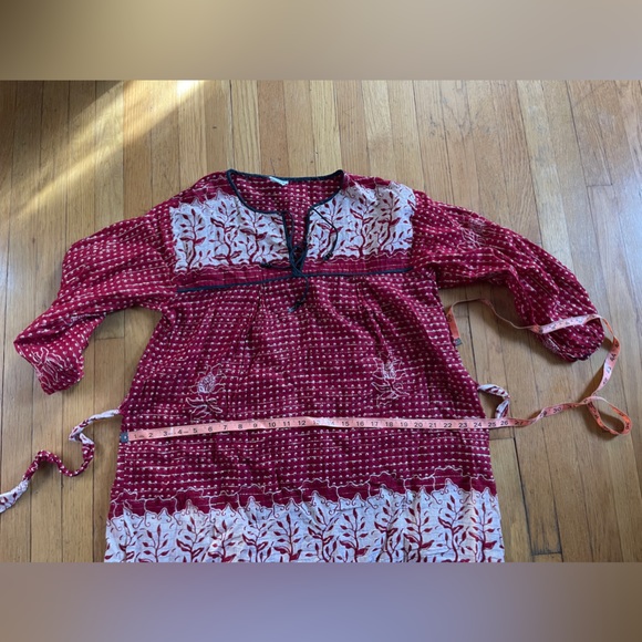 70s Vintage Gauze Cotton Hippy Boho Dress - Picture 4 of 5